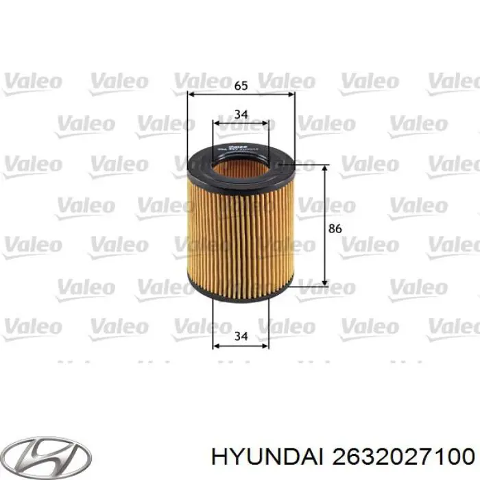 Масляный фильтр 2632027100 Hyundai/Kia