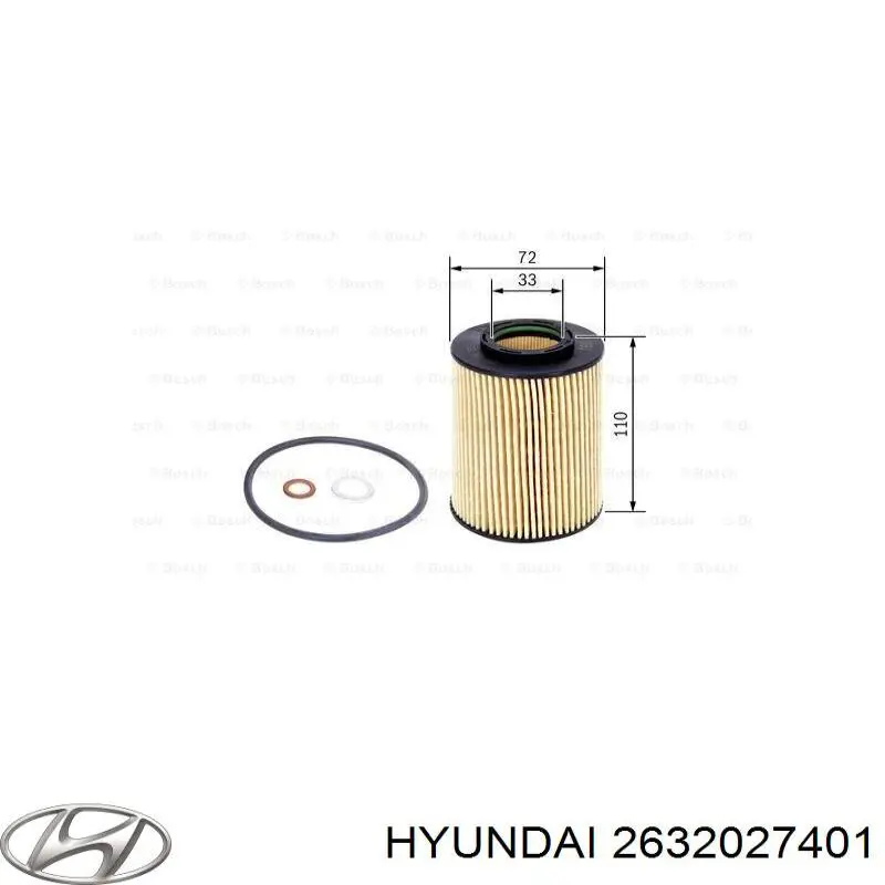 Масляный фильтр 2632027401 Hyundai/Kia
