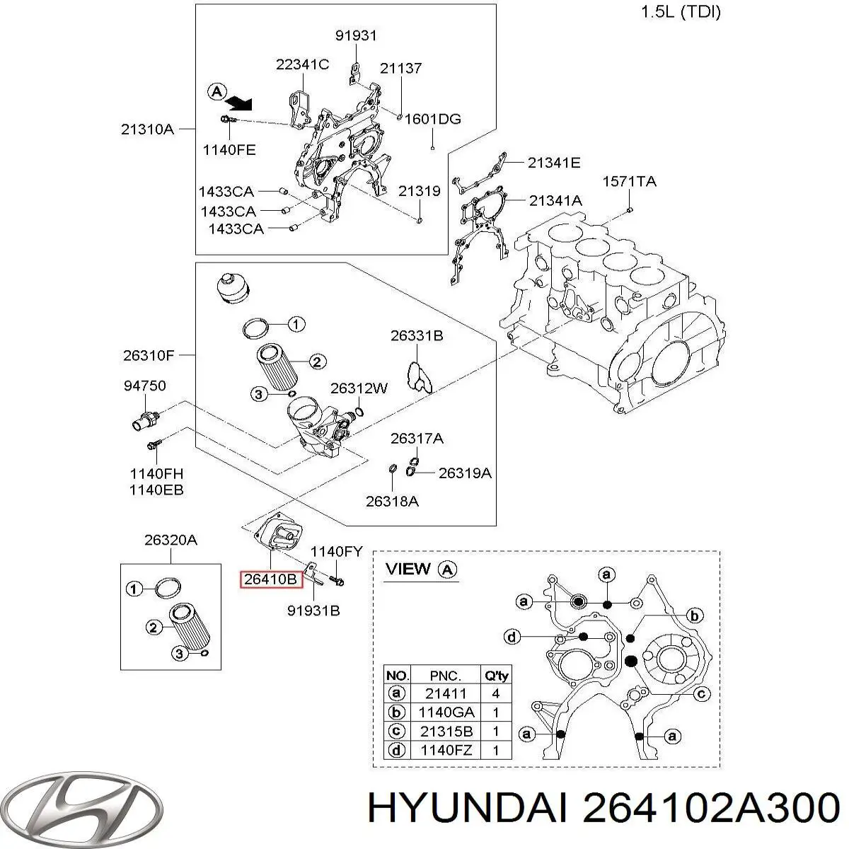 Радиатор масляный (холодильник), под фильтром Hyundai/Kia 264102A300 цена, от 6.38 USD