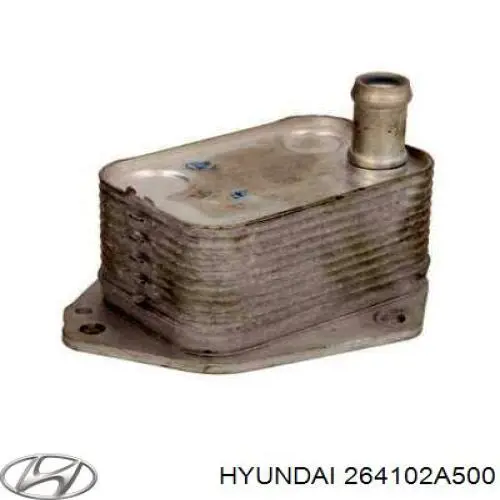 Купить 264102A500 Hyundai/Kia Радиатор масляный (холодильник), под фильтром