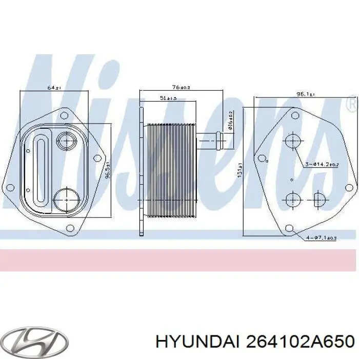 Масляный радиатор 264102A650 Hyundai/Kia