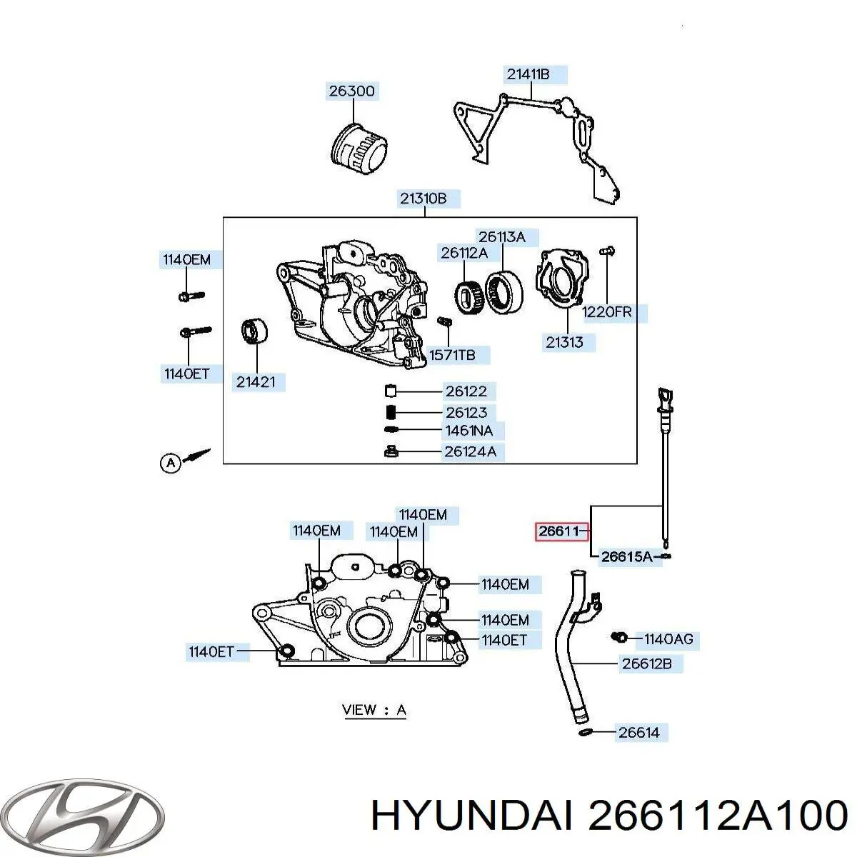 Щуп (индикатор) уровня масла в двигателе на Hyundai I40 VF