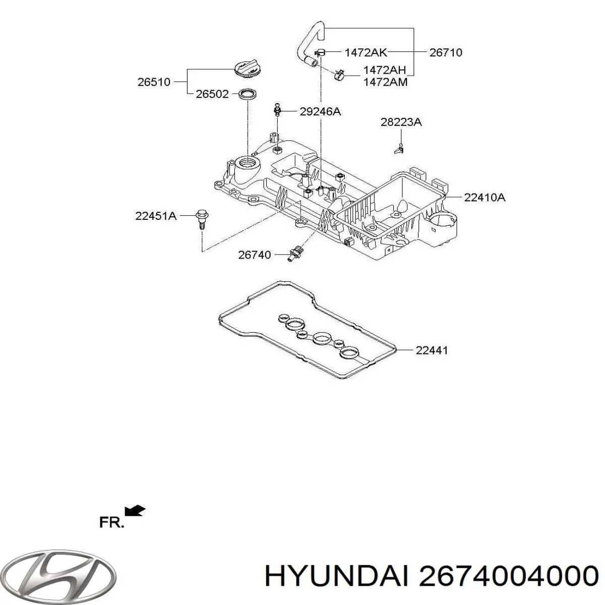 2674004000 Hyundai/Kia клапан pcv вентиляции картерных газов