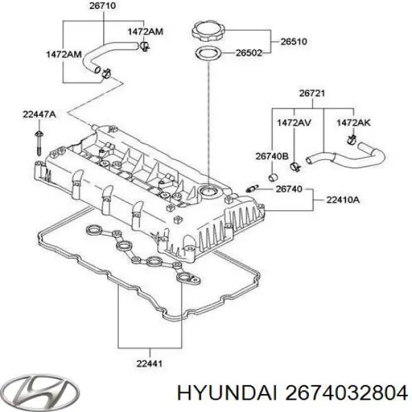 2674032800 Hyundai/Kia Клапан PCV вентиляции картера