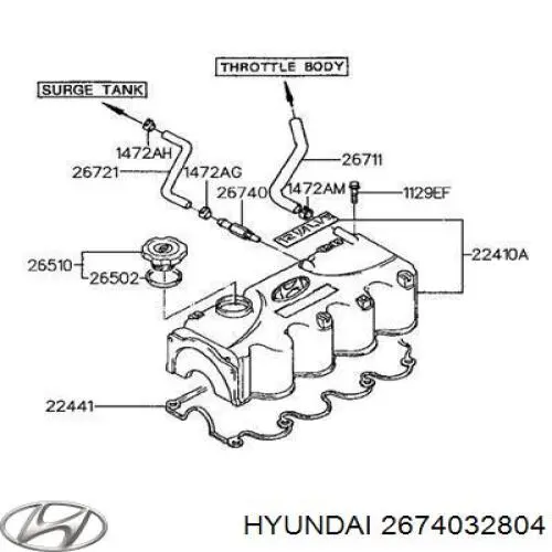 Купить 2674032804 Hyundai/Kia Клапан PCV