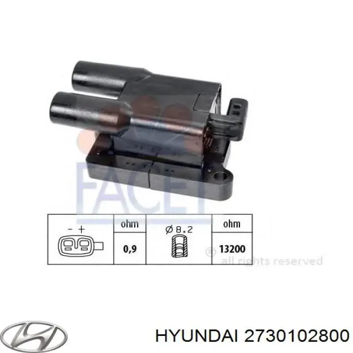 Катушка зажигания 2730102800 Hyundai/Kia