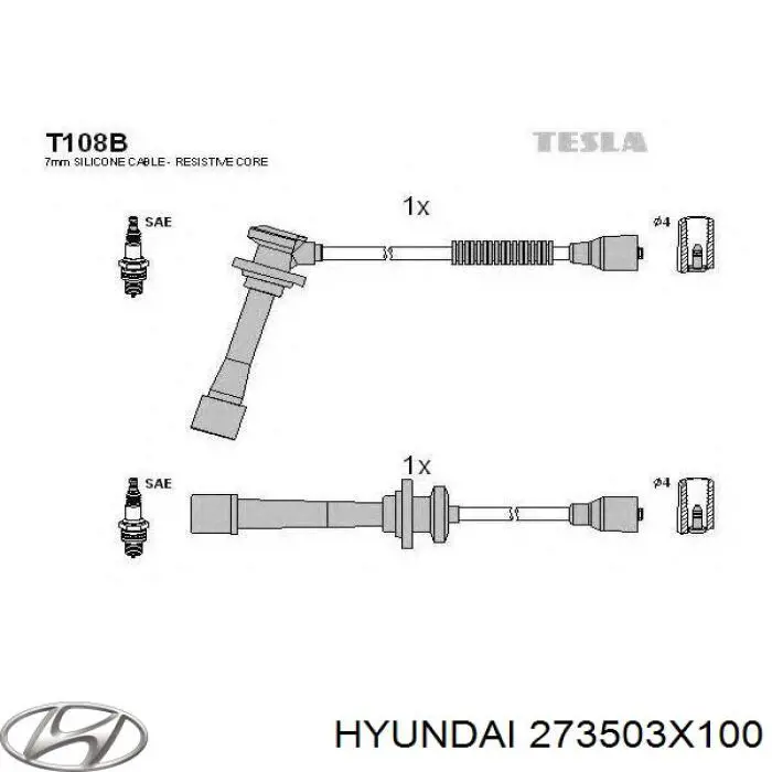 273503X100 Hyundai/Kia Провода высоковольтные