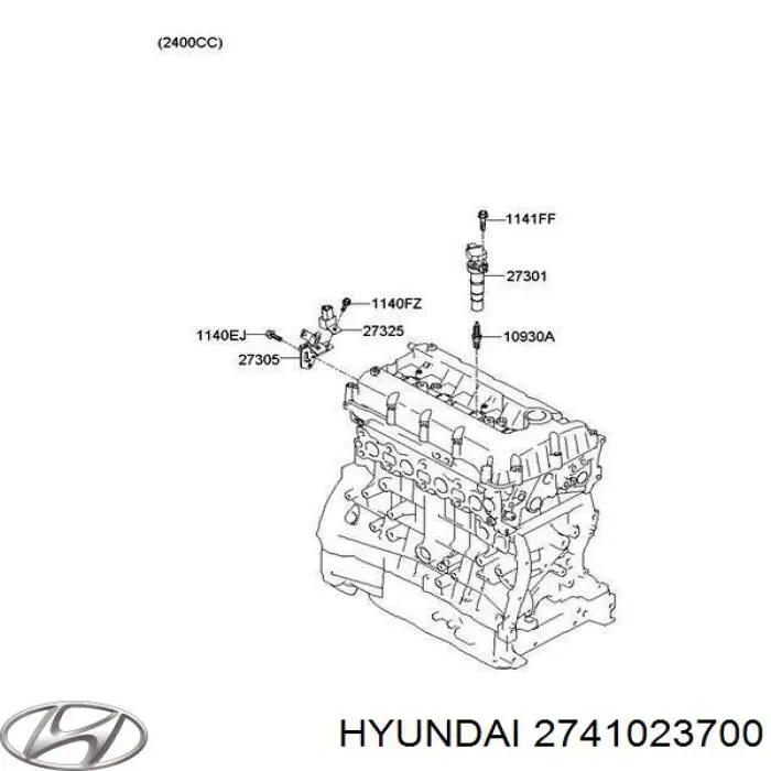 Bujía de encendido 2741023700 Hyundai/Kia