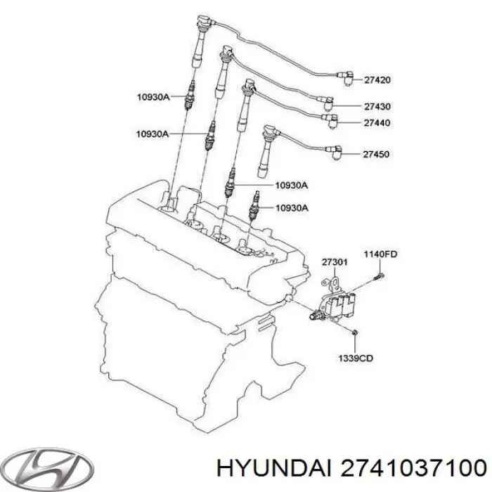 2741037100 Hyundai/Kia vela de ignição