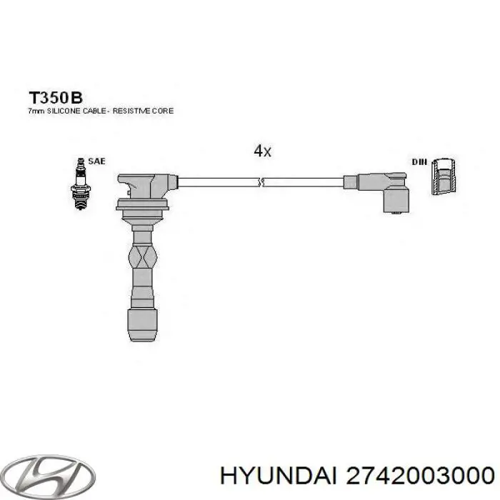 Провода зажигания Hyundai/Kia 2742003000 цена, от 42.87 USD