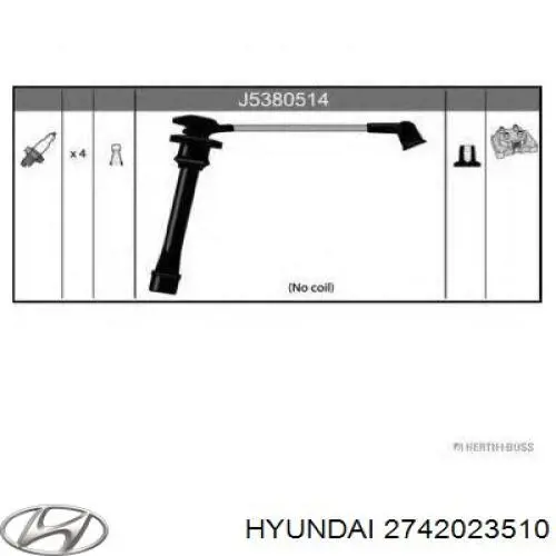 Провод высоковольтный, цилиндр №1 на Hyundai Coupe GK