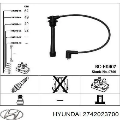 Провода зажигания Hyundai/Kia 2742023700 цена, от 19.21 USD