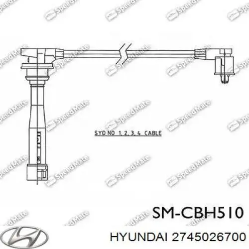 Провода зажигания Hyundai/Kia 2745026700 цена, от 7.60 USD