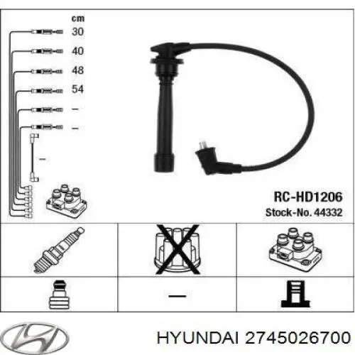 Провода зажигания Hyundai/Kia 2745026700 цена, от 7.60 USD
