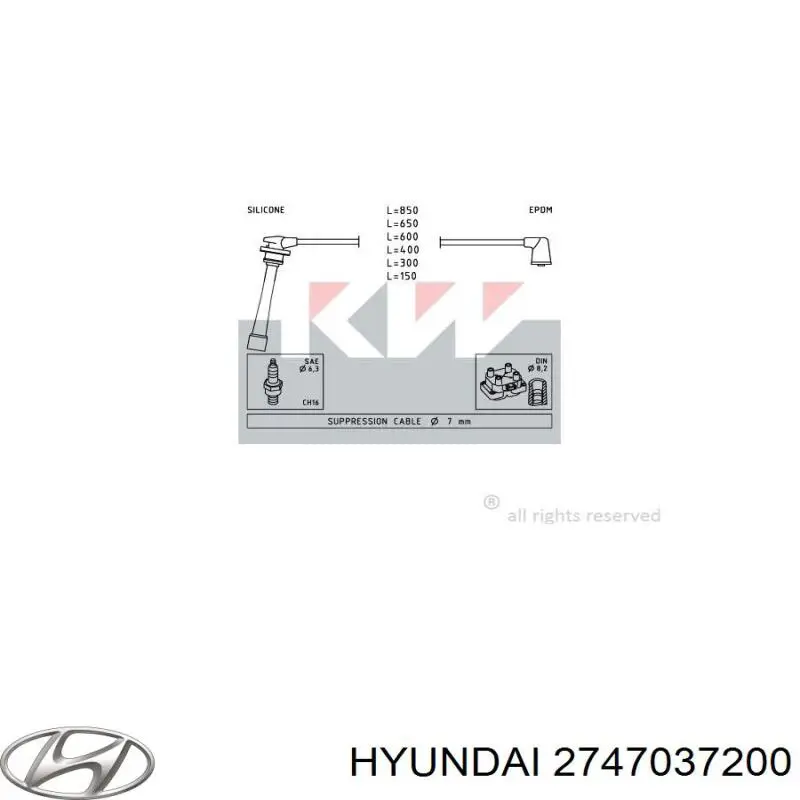 Купить 2747037200 Hyundai/Kia Провода высокого напряжения