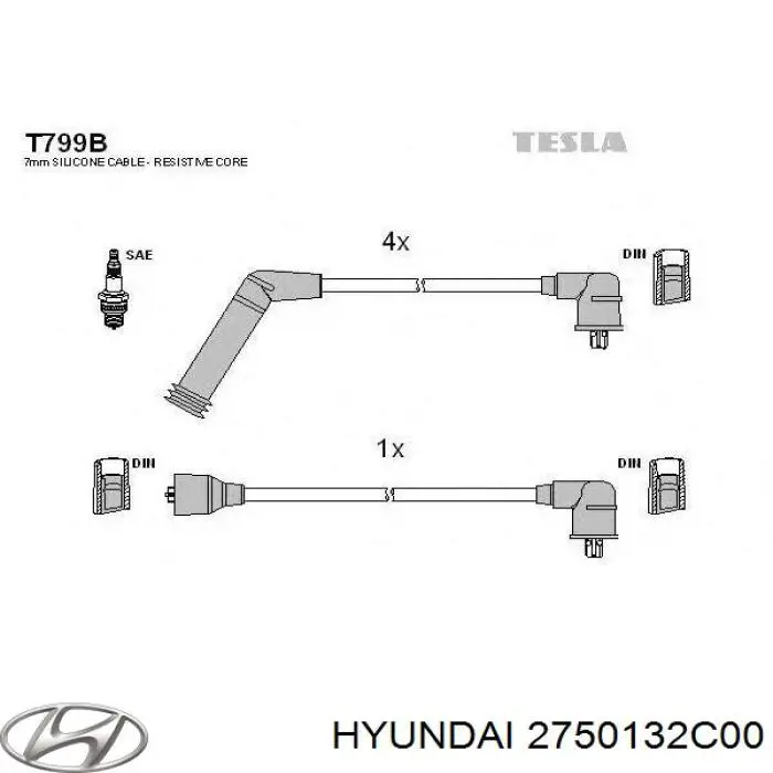 Высоковольтные провода 2750132C00 Hyundai/Kia