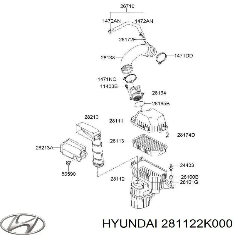 281122K000 Hyundai/Kia корпус воздушного фильтра