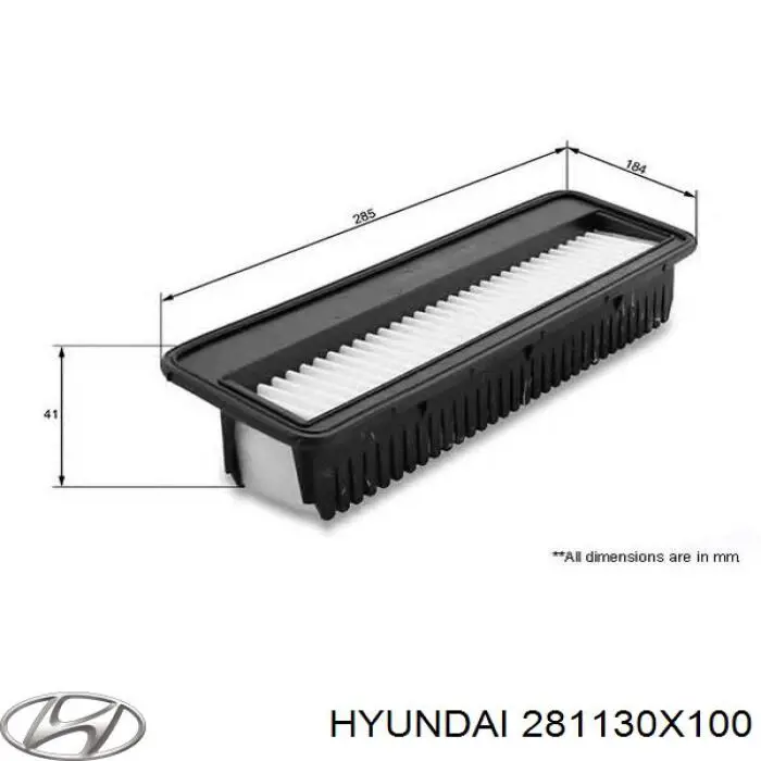 281130X100 Hyundai/Kia Воздушный фильтр двигателя