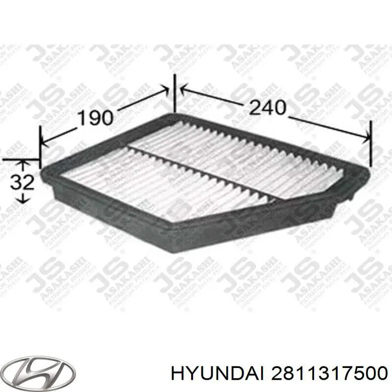 Элемент воздушного фильтра Hyundai/Kia 2811317500 цена, от 5.30 USD