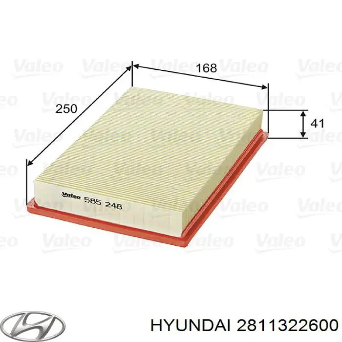 Фильтр воздушный Hyundai/Kia 2811322600