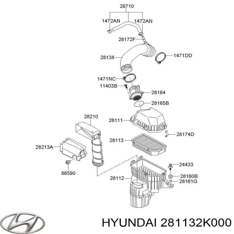 281132K000 Hyundai/Kia Воздушный фильтр двигателя
