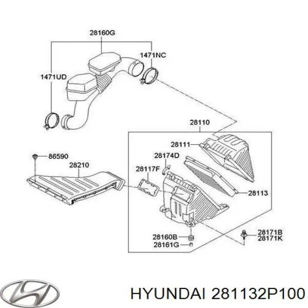 Фильтр воздушный Hyundai/Kia 281132P100
