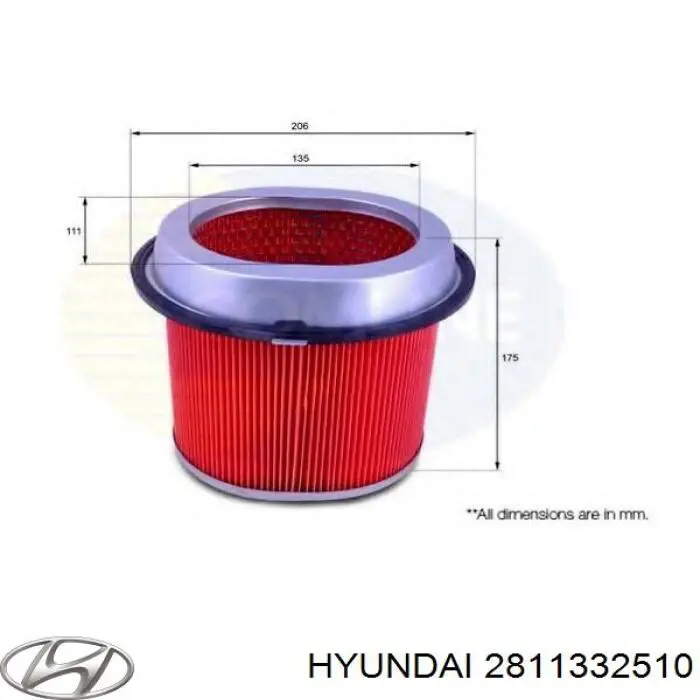 Купить 2811332510 Hyundai/Kia Автомобильный фильтр воздуха