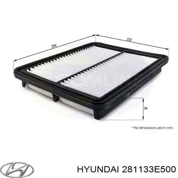 Купить 281133E500 Hyundai/Kia Автомобильный фильтр воздуха