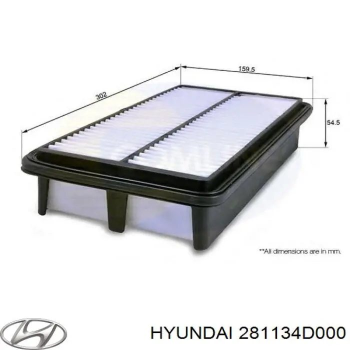 Воздушный фильтр 281134D000 Hyundai/Kia