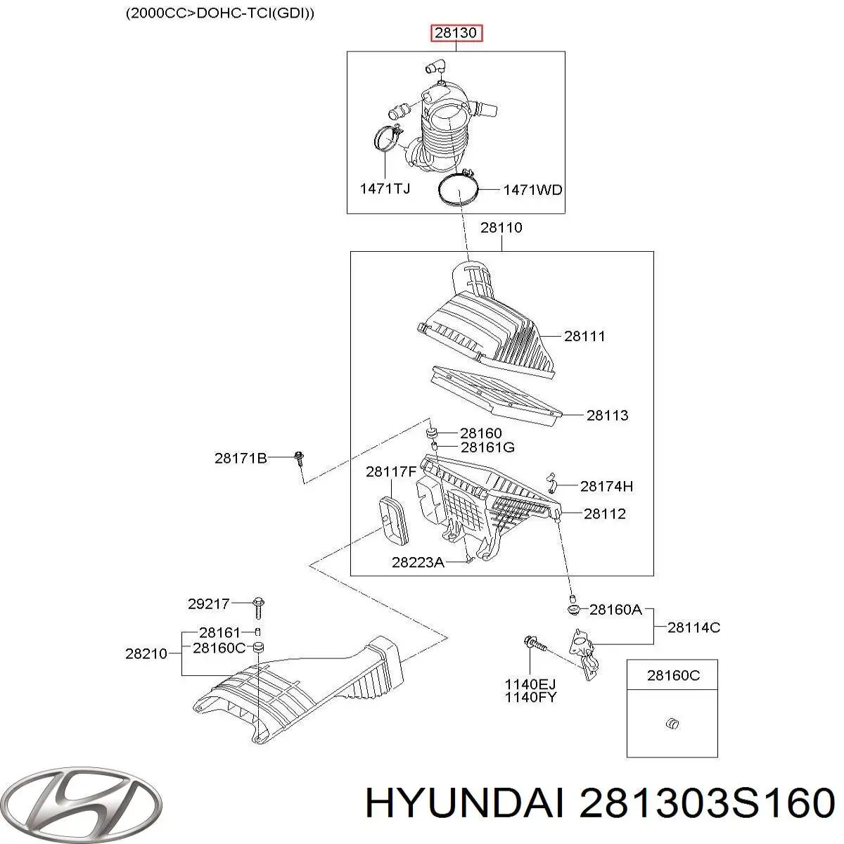  Hyundai/Kia 281303S160 цена, от 11.36 USD
