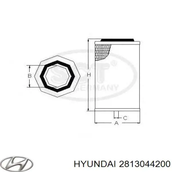 Воздушный фильтр 2813044200 Hyundai/Kia