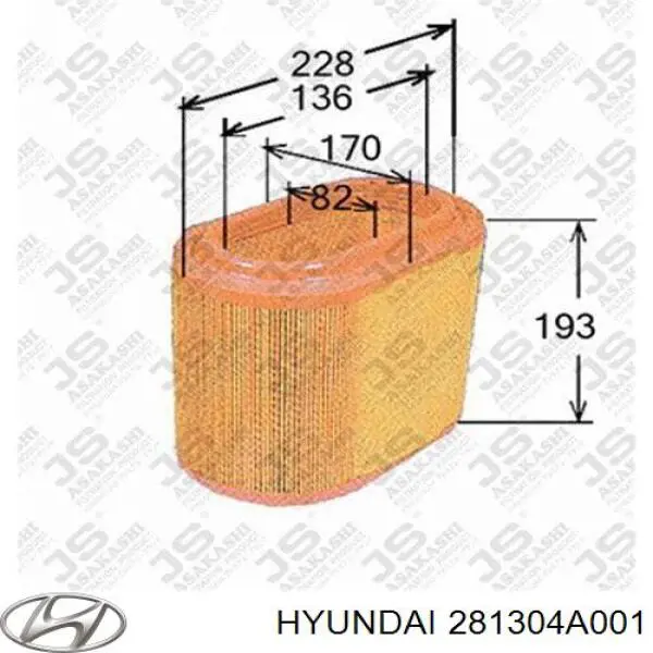 281304A001 Hyundai/Kia filtro de ar