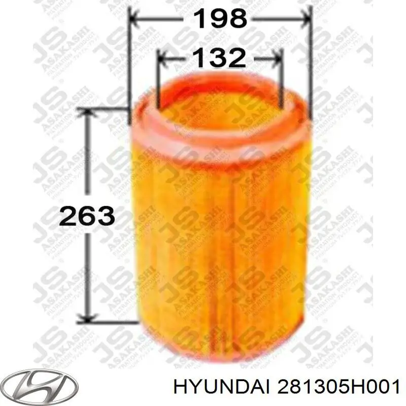 Воздушный фильтр 281305H001 Hyundai/Kia