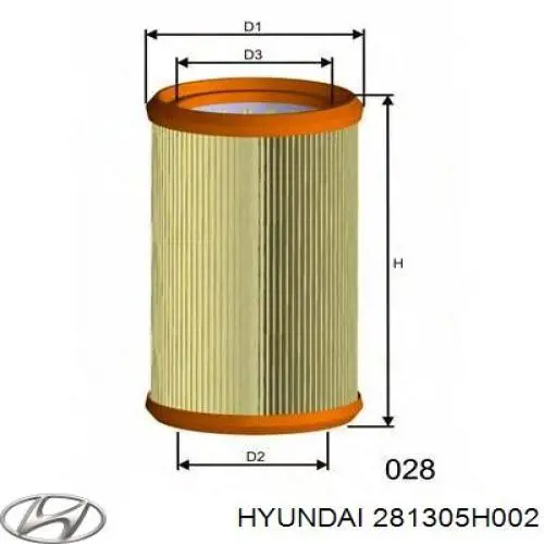 281305H002 Hyundai/Kia Воздушный фильтр двигателя