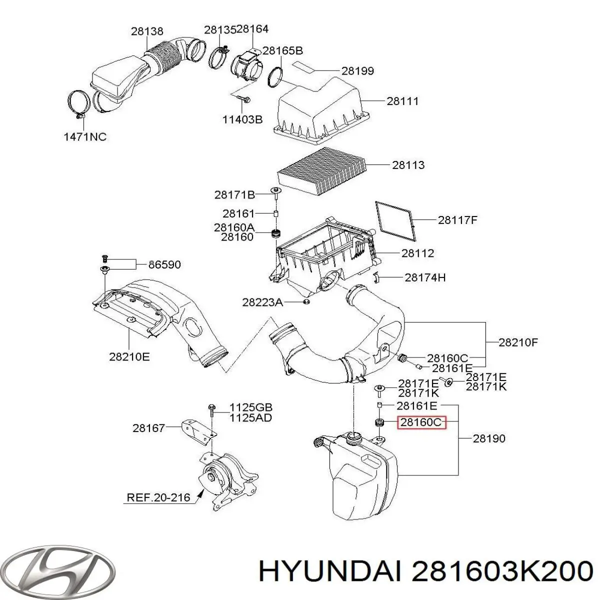Купить 281603K200 Hyundai/Kia 