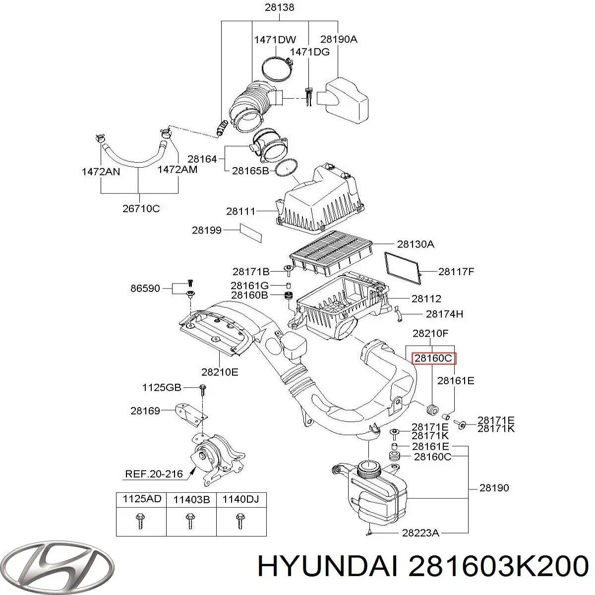  Hyundai/Kia 281603K200 цена, от 6.33 USD