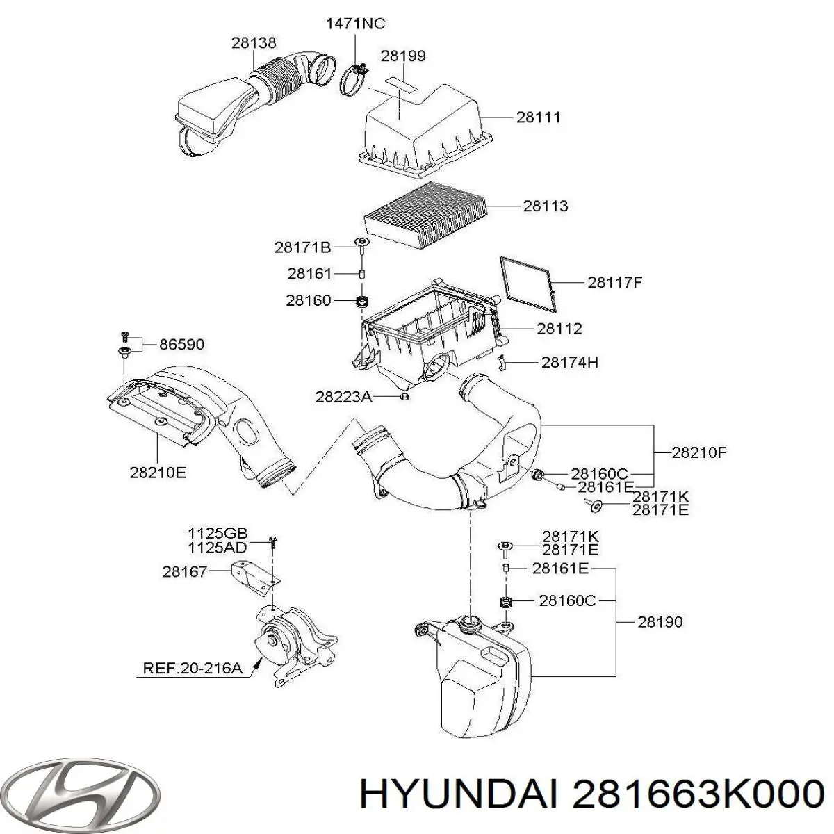  Hyundai/Kia 281663K000 цена, от 2.53 USD