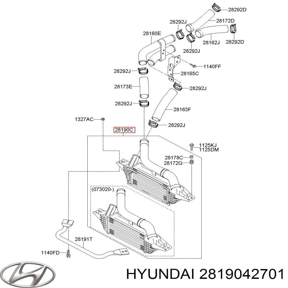 Радиатор интеркуллера на Hyundai H100 