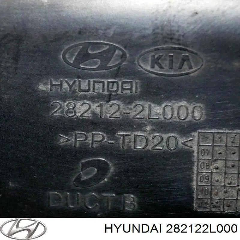 Воздухозаборник воздушного фильтра 282122L000 Hyundai/Kia