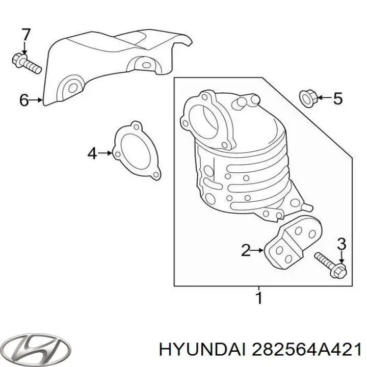 Купить 282564A421 Hyundai/Kia Гайка крепления приемной трубы глушителя (штанов)