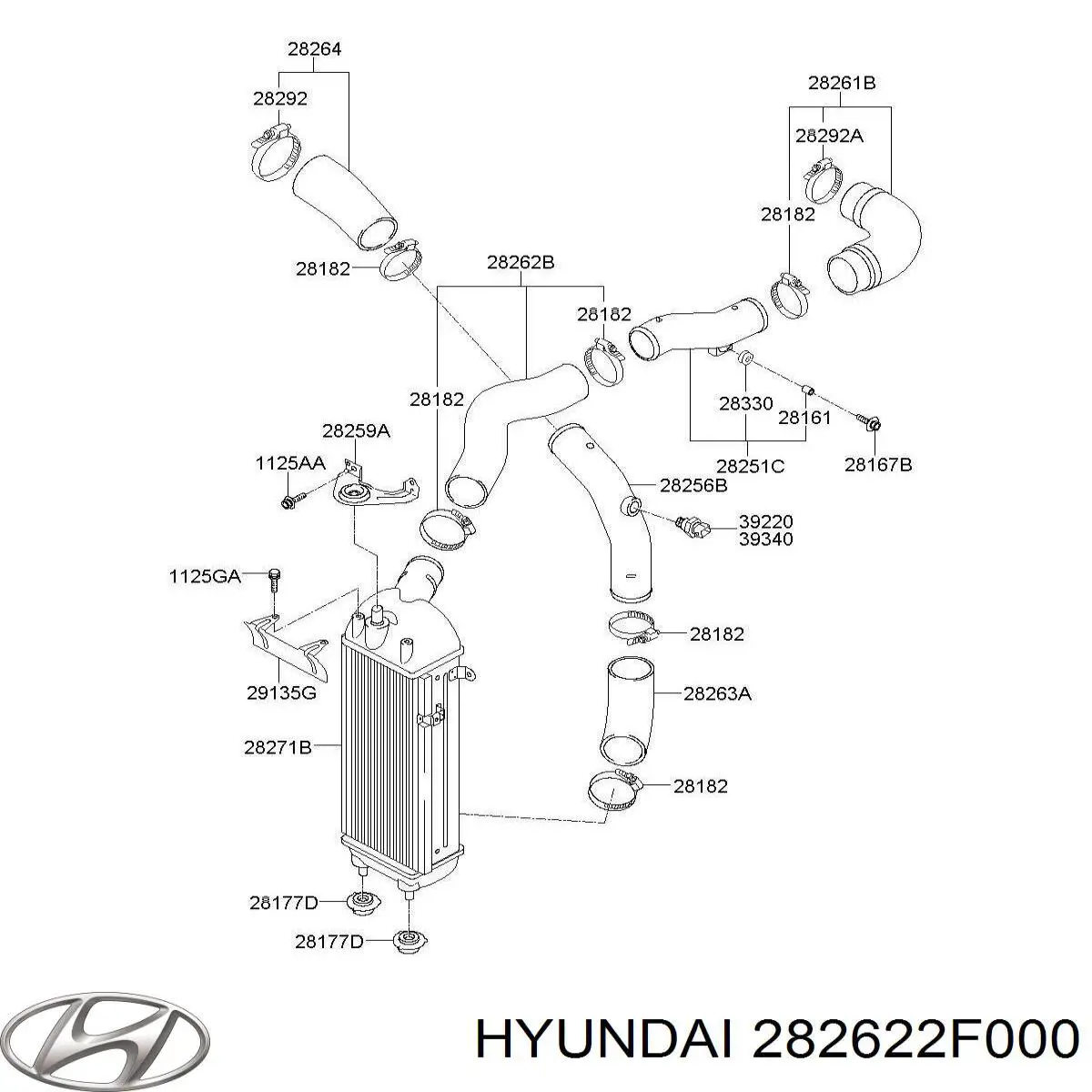 Шланг/патрубок интеркуллера Hyundai/Kia 282622F000 цена, от 31.07 USD