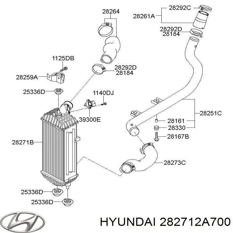 Интеркулер 282712A700 Hyundai/Kia