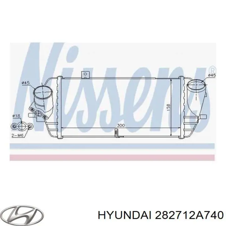 Радіатор интеркуллера 282712A740 Hyundai/Kia