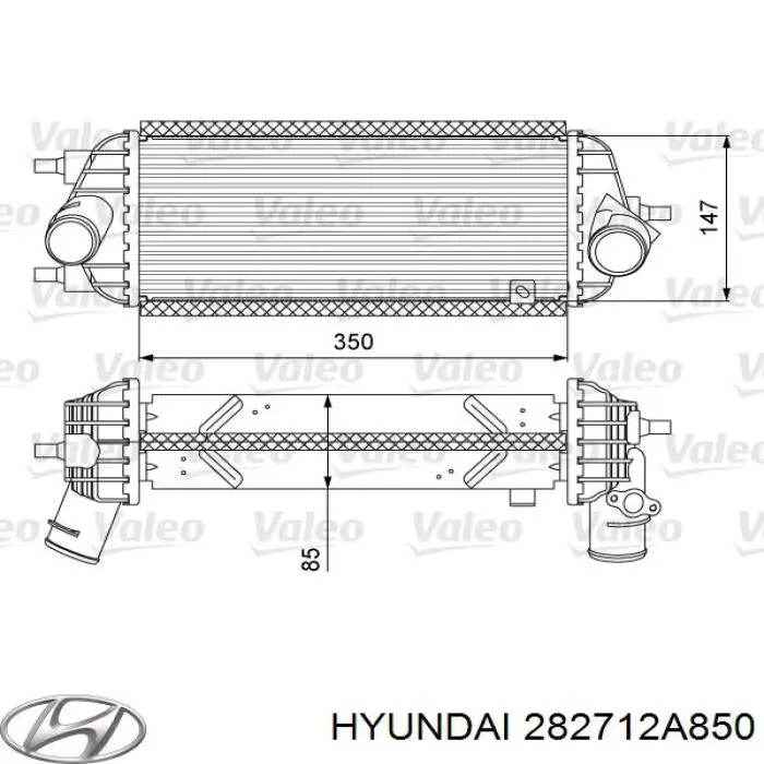 282712A850 Hyundai/Kia radiador de intercooler