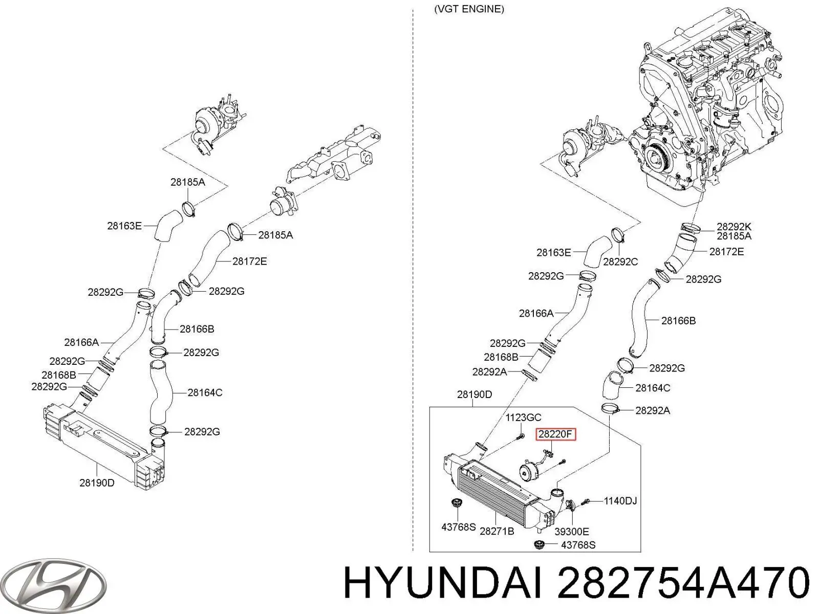 Купить 282754A470 Hyundai/Kia Вентилятор интеркулера