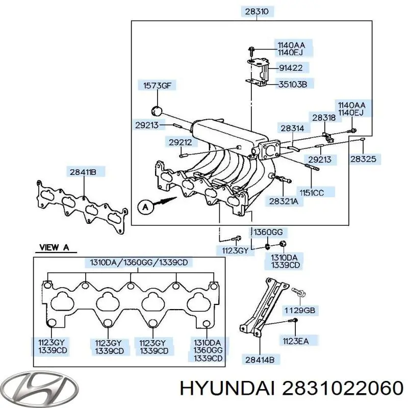 Коллектор впускной Hyundai Accent I седан (1994 - 2001) цена, от  USD