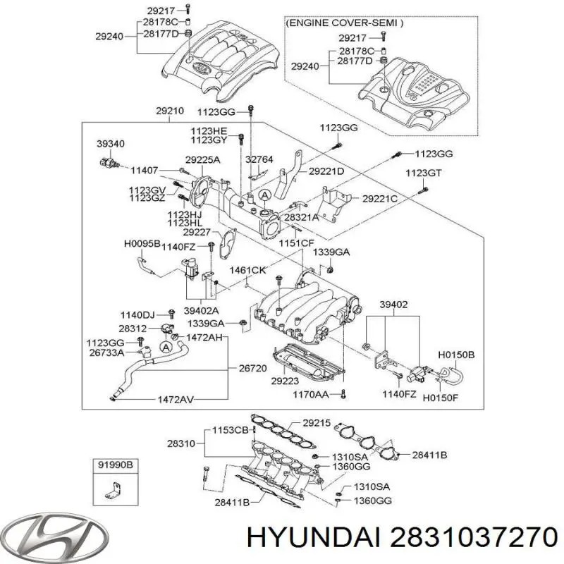 Коллектор впускной Hyundai/Kia 2831037270 цена, от 50.68 USD