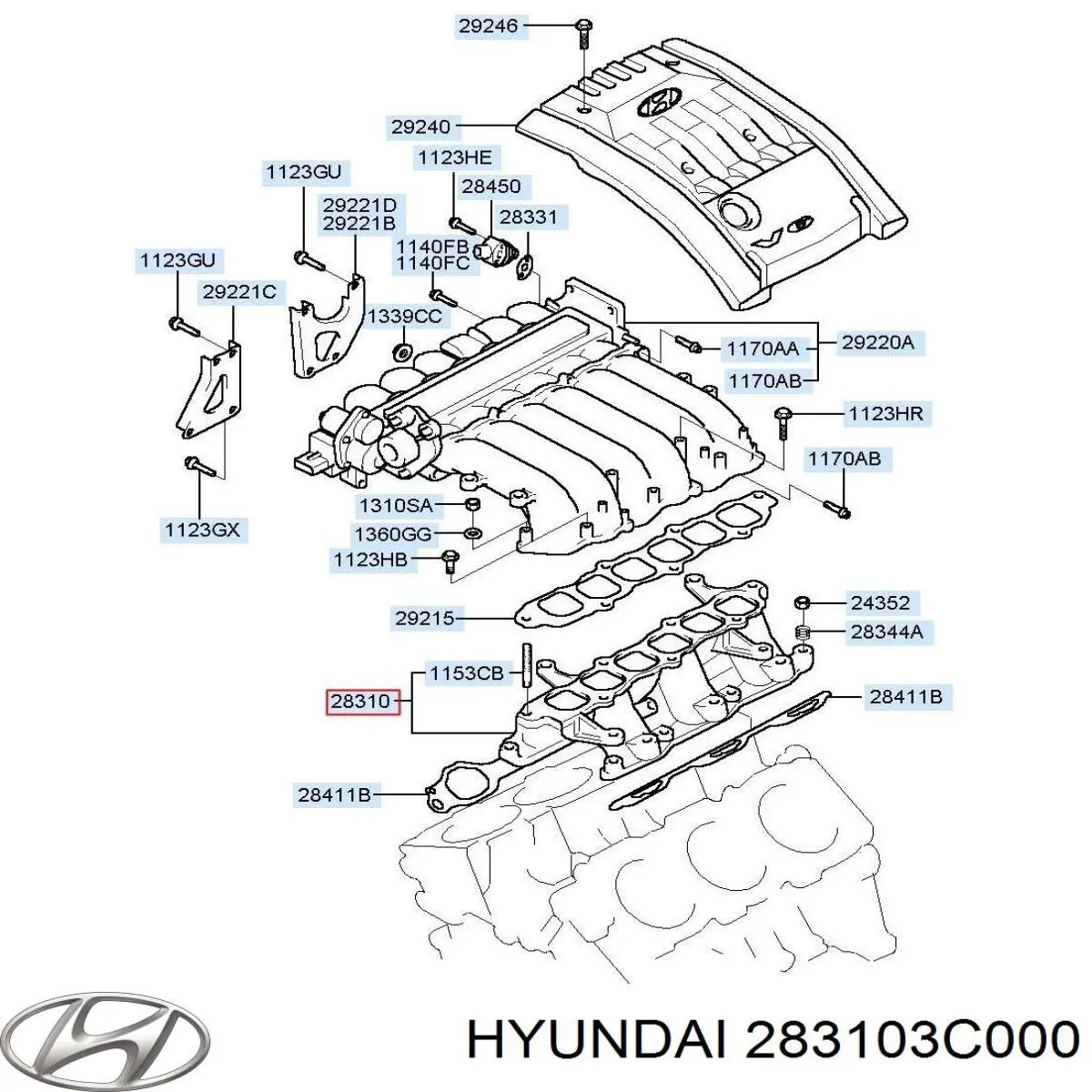 283103C000 Hyundai/Kia Коллектор впускной