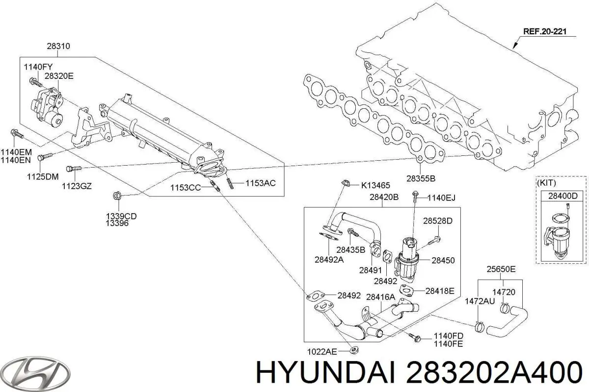 Форкамера (вихревая предкамера) 283202A400 Hyundai/Kia