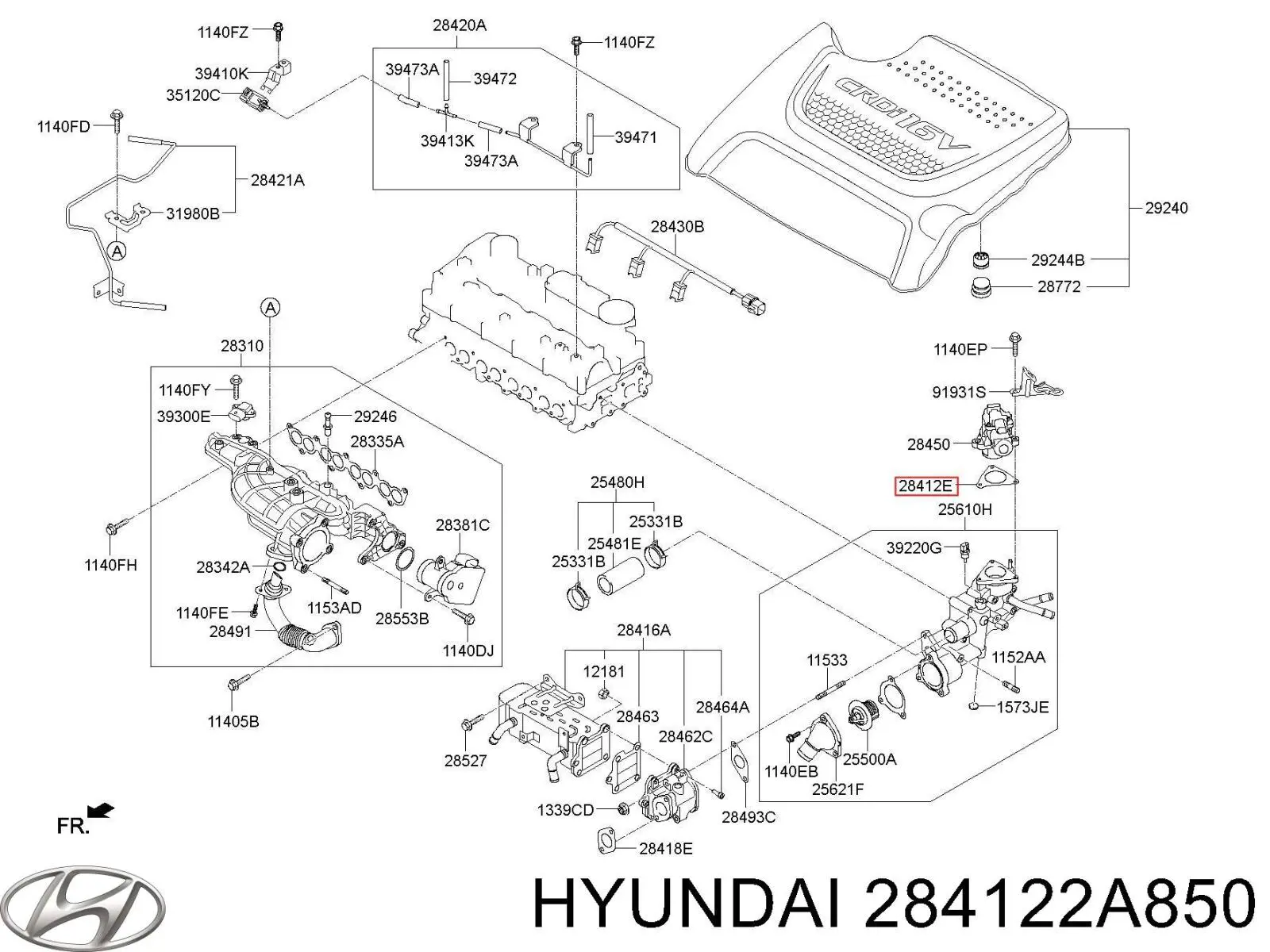 Прокладка EGR-клапана рециркуляции Hyundai/Kia 284122A850 цена, от 22.10 USD